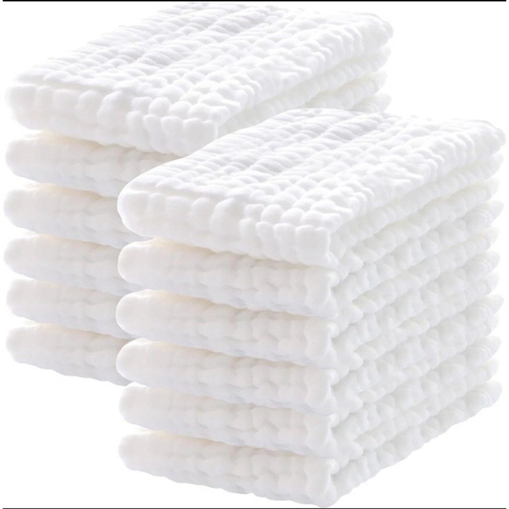 12 Pack Muslin Burp Cloths 100% Cotton 20"x10" Extra Soft Absorbent Baby Burping